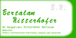 bertalan mitterhofer business card