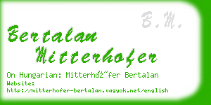 bertalan mitterhofer business card